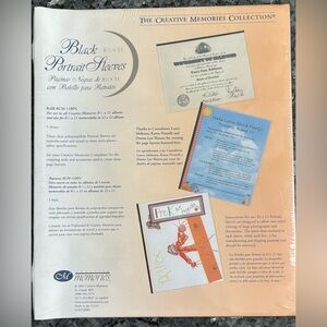 Creative Memories Black 8 1/2 x 11 Portrait Sleeves